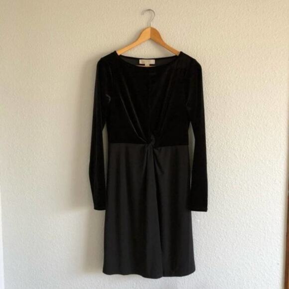 MICHAEL Michael Kors Black Matte/Velvet Dress NWT - Picture 1 of 8